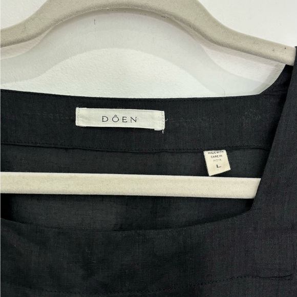 Doen Pacifica linen Wrap Sleeveless Black Midi dress - Picture 10 of 10